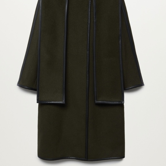 MANGO Green Coat w/ Matching Scarf Size S - Picture 3 of 6